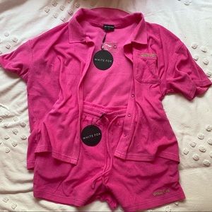 Pink Last Minute Terry Button Up Set